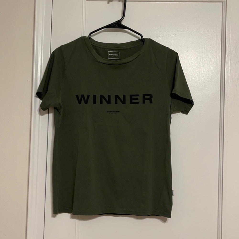 Superism green graphic tee size 14. 100% cotton